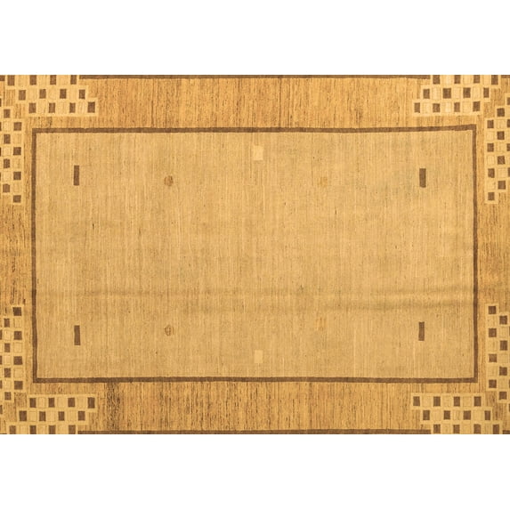 Ahgly Company Indoor Rectangle Abstract Brown Modern Area Rugs, 5' x 7'