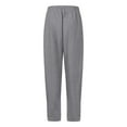 thumbnail image 6 of Knosfe Women’s Fleece Lined Sweatpants Baggy Wide Straight Leg Pants Gray XL, 6 of 7