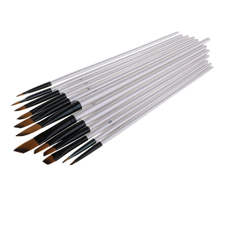 F964-12 GETHPEN Paint Brushes for Acrylic Painting Set, 12 PCS Nylon  Professional Round Paint Brushes for Watercolor, Oil Painting, Acry
