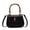 black, variant on Vintage PU Saddle Bag for Women, Bamboo Handle, Lock Closure & Adjustable Strap, Shoulder Handheld Crossbody Bag (6.7" x 5.5" x 3.1", 1.01 lb)