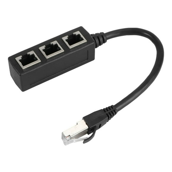 HLONK RJ45 Ethernet Splitter Cable Ethernet Splitter 1 to 3 Cable Adapter Port Plug Ethernet Port Suitable for Computer/ Router/ Box ( Random Interface Style )