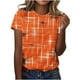 thumbnail image 1 of Tops de Ajuste Suelto para las Mujeres Sudadera Casual Impresa Manga Corta Cuello Redondo Superior, Poliéster, 1 of 5