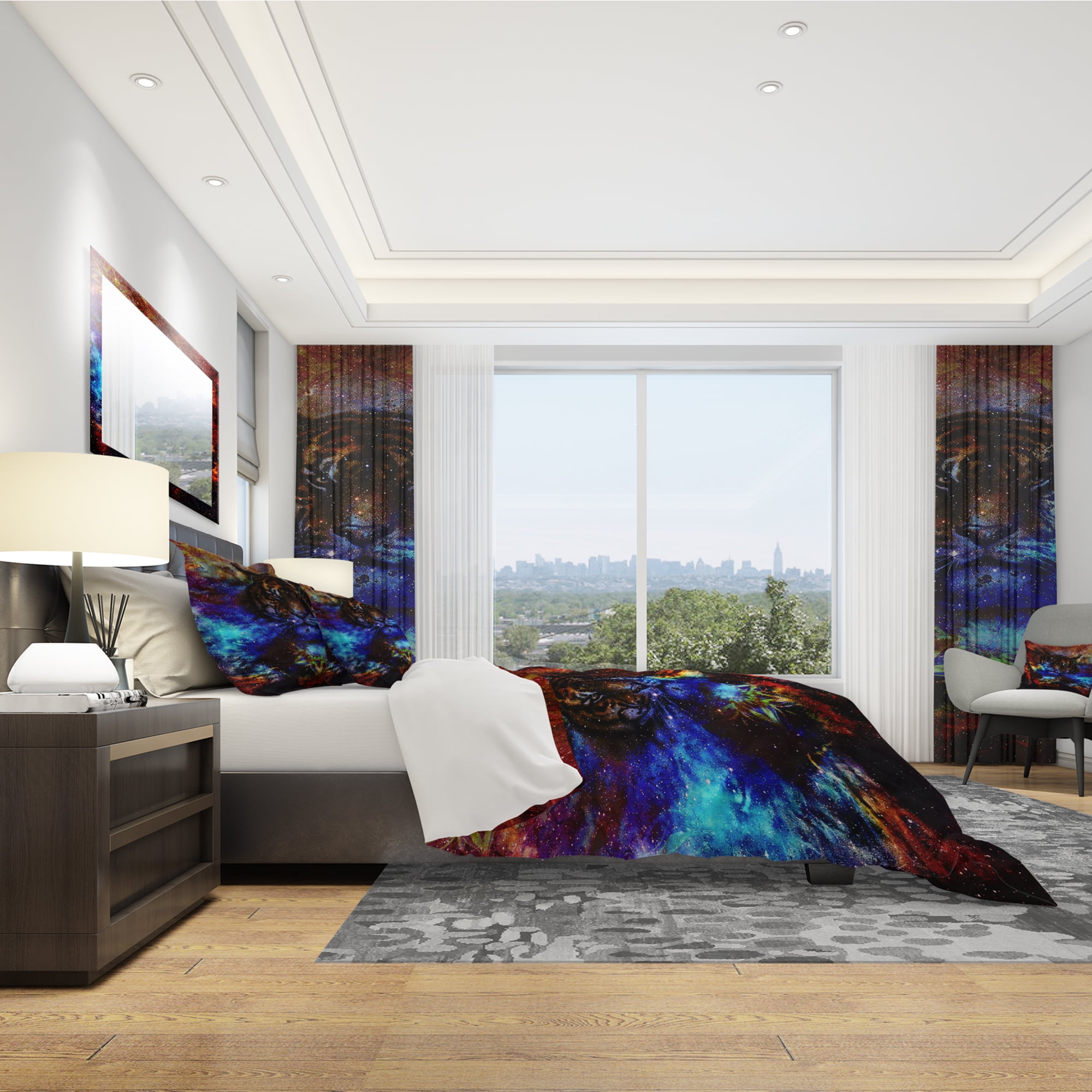 Designart 'Colorful Tiger Collage' Modern & Contemporary Duvet Cover Set