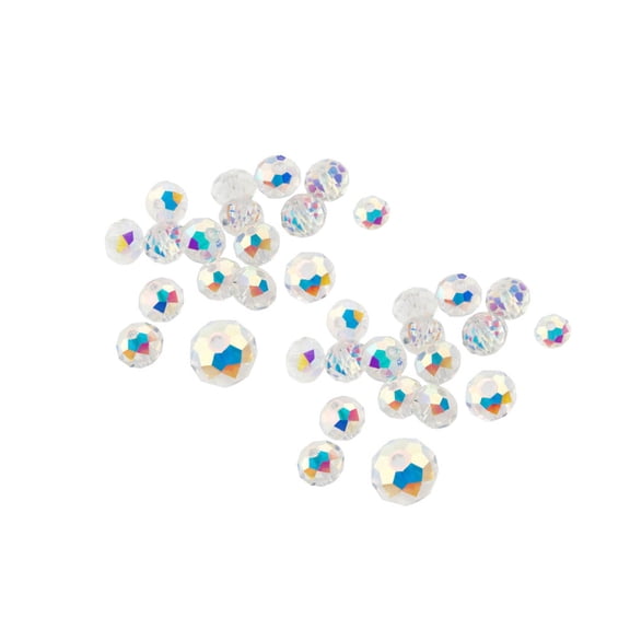 FOLOYORI 300 Pcs 4mm Multi-colored Plating Glass Beads for Children