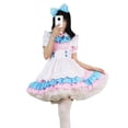 thumbnail image 4 of Vestido de Lolita rosa y azul con lazo grande súper lindo para mujer de talla grande Vestido lindo de Lolita de Gran Hermano, 4 of 5