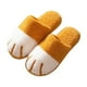 thumbnail image 1 of Zapatillas de algodón para mujer, de invierno, con diseño de pata de gato y dibujos animados, para amantes de los gatos, con pelo, de terciopelo, cálidas y suaves., 1 of 5