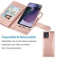 thumbnail image 5 of Njjex For Motorola Moto G Stylus 2023 5G Wallet Case, Moto G Stylus 5G 2023 Case, Njjex Luxury PU Leather [9 Card Slots Holder ] Carrying Folio Flip Cover [Detachable Magnetic Hard Case] -Rose Gold, 5 of 6