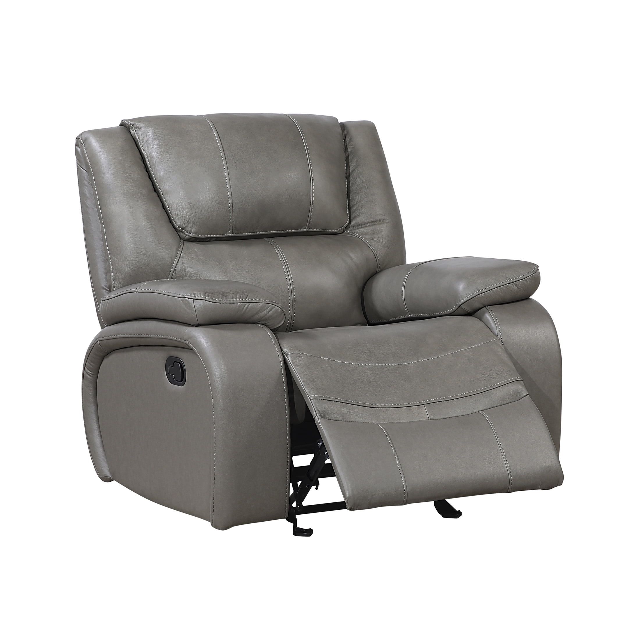 OakvillePark Arlisse Leather Match Glider Manual Reclining Chair, Gray