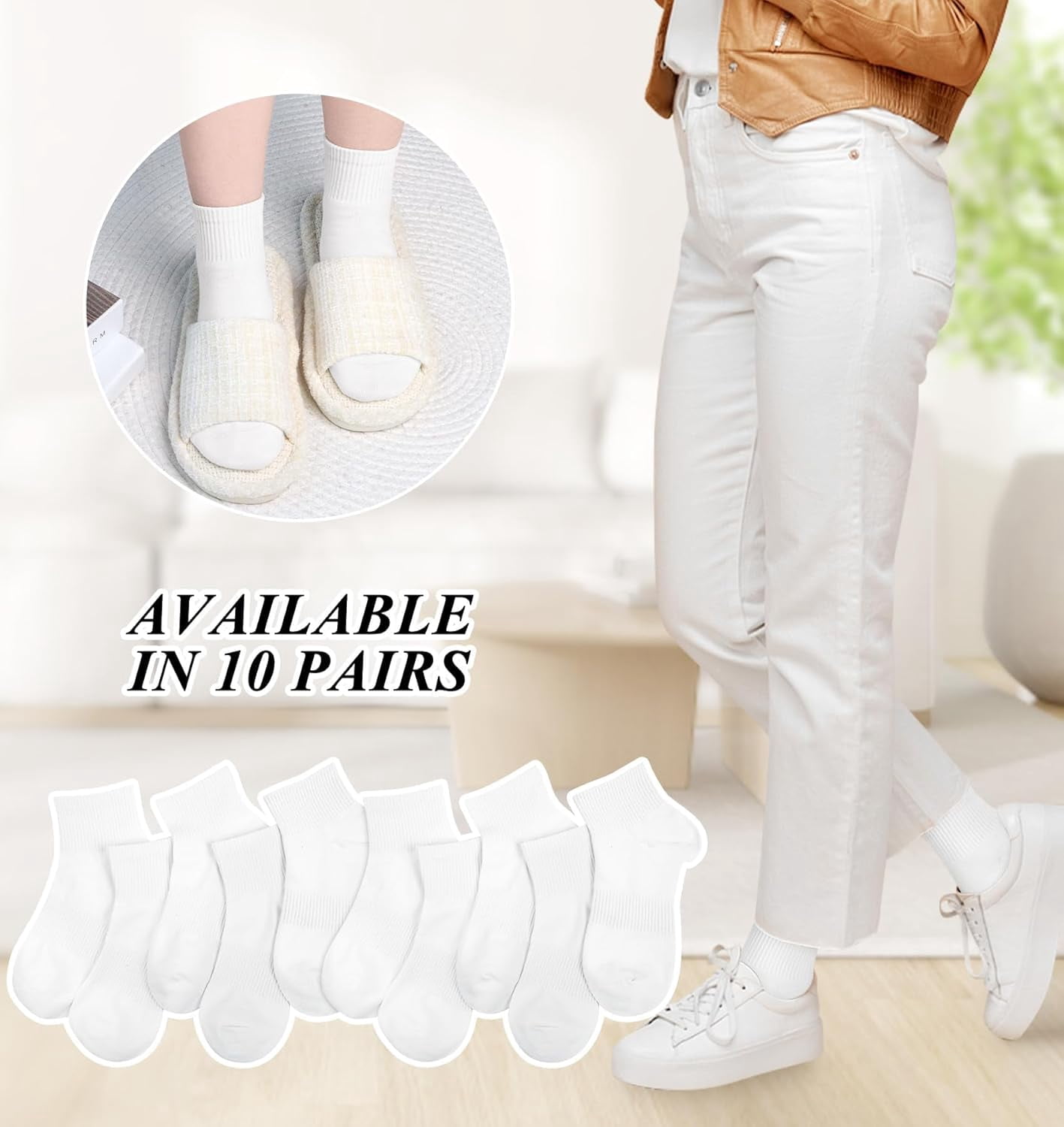 Lot De Chaussettes Courtes En Coton Pour Femme - Coupe Cheville - Taille Unique - Neuf Avec étiquettes
