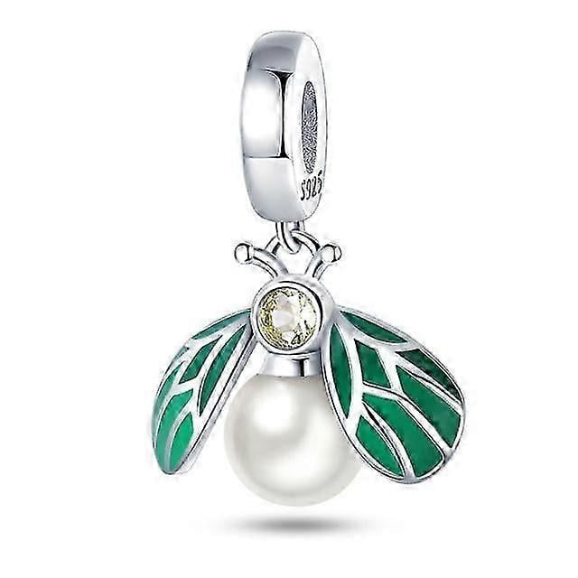 Dijes de mariposa, insecto, camaleón y libélula de plata de ley 925 para joyería DIY. Dijes de abeja y luciérnagas que se ajustan a la pulsera original.