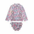 thumbnail image 4 of Floral Print Kids Bikini Long Sleeve Baby Girls Swimsuit For Children Toddler's Rash Sun Guard Swimwear Bling Child Bathing Suit, 4 of 6
