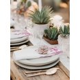 thumbnail image 5 of Pink Eucalyptus Leaves Cloth Napkins Set of 6 Reusable Dinner Napkins, Spring Botanical Leaf Branches Cocktail Napkin Washable Table Napkins for Wedding/Holiday Party/Baby Shower 20"x20", 5 of 7
