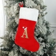 thumbnail image 4 of Vorkoi Christmas Stockings with Initials, Embroidered Letter Knit Christmas Stocking, Holiday and Family StockinDg for Fireplace Christmas Holiday Party Decoration, 4 of 4