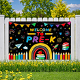 thumbnail image 6 of Colorful Welcome to Pre K Banner with Pencils Rainbows Stars and Books Backdrop Party Decorations for Preschool Openings Classroom Decorations School Events Photography Props, 6 of 7
