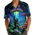 thumbnail image 5 of Retro Mushroom Alien Bigfoot Hawaiian Shirt For Men UFO Sasquatch Mens Hawaiian Shirts Short Sleeve Button Down Shirt Men TO1, 5 of 7