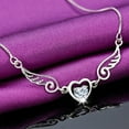 thumbnail image 2 of HHBEAUTY Angel Wings Heart Pendants Necklace for Women Dainty Zircon Chain, Necklace Jewelry for Her Friend Wife Mom Anniversary Wedding Birthday Valentines Mother's Day Gifts, 2 of 9