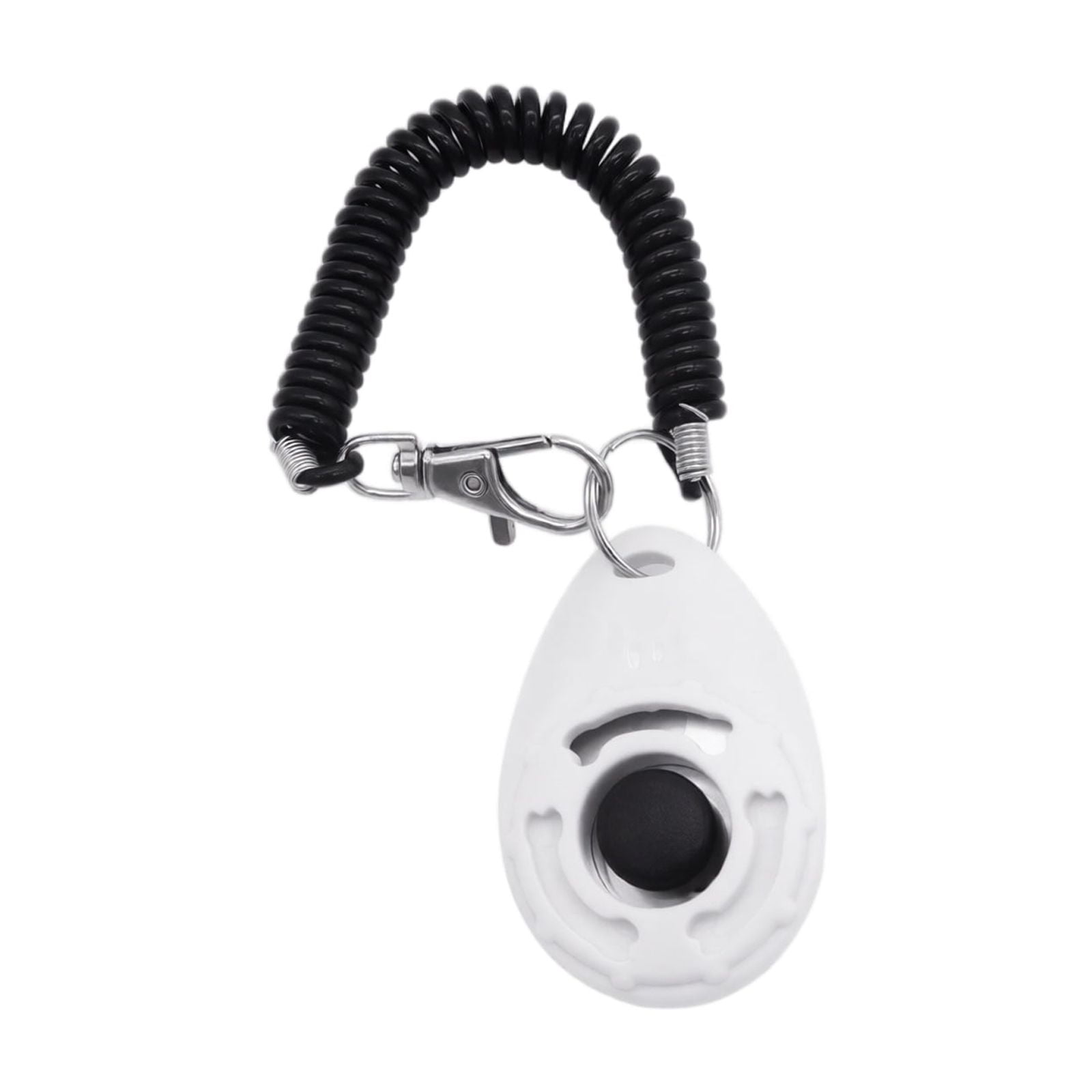 Pet Training Clicker with Lanyard Portable Dog Cat Behavior Training Tool Durable Lightweight Training Aid for Commands and Tricks White