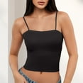 thumbnail image 2 of Breezora Women's Y2K Spaghetti Strap Camisole Sleeveless Basic Layering Tank L Size Black, 2 of 8