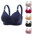 thumbnail image 3 of Cathalem Women's Soutien-Gorge Sans Armature en Coton Soutien-Gorge Léger Col en V Cami Bando Bra for Femme, Rose 50, 3 of 3