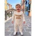 thumbnail image 6 of BemeyourBBs Newborn Baby Boys Spring Fall Winter Clothes Baby Boy Mommys Little Prince Mama's Little Man Outfit Waffle Knit Romper Letter Embroidery Long Sleeve One Piece Jumpsuit and Hat Set, 6 of 9
