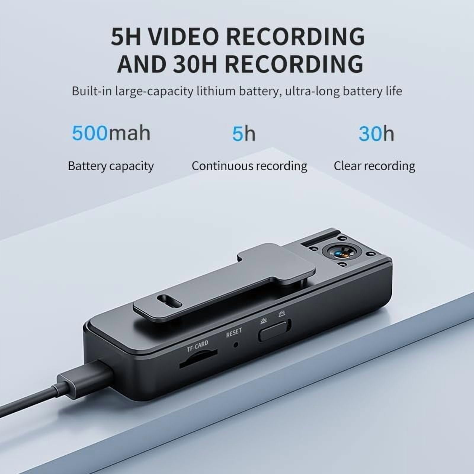 Ultra HD 2-in-1 Sports Video Recorder, 1080P Action Camera with Night Vision & 5H Battery, Clip-On Wearable Body Camera for Sports, Wide Angle Lens with Anti-Shake