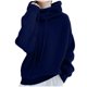 thumbnail image 3 of RKSTN Women's Cowl Neck Hooded Sweater Oversized Turtleneck Drawstring Pullover Sweater Tops Womens Casual Solid Puffy Collar Thickened Lazy Style Versatile Long Sleeve Knit Cotton Sweater Outwear, 3 of 9