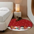 thumbnail image 3 of Red Snowman Round Rug 3ft Washable Circle Entryway Rugs Non Slip Christmas Winter Snowflake Xmas Tree Area Rug Indoor Floor Carpet for Bedroom Kitchen Living Room Home Office Dining Room Nursery, 3 of 8