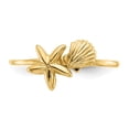 thumbnail image 2 of Diamond2Deal 14K Yellow Gold Polished Shell and Starfish Ring for Women Size 7, 2 of 8