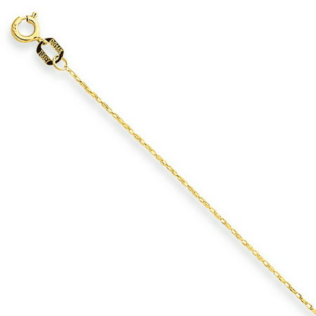 14k Yellow Gold 16in 0.50mm Carded Cable Rope Necklace (Best Type Of Gold Chain)