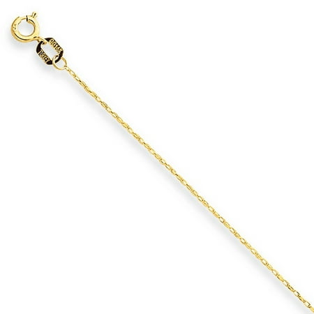 14k Carded Rope Pendant - 14k Yellow Gold 16in 0.50mm Carded Cable Rope Necklace Chain