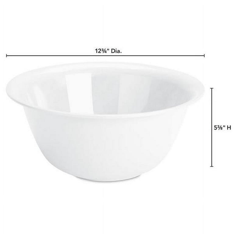 Sterilite 6 Quart Large White Plastic Mixing Bowl - 07118012, Round, Ideal for Food Preparation - 6 Pack