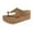 B Khaki, variant on Wovix House Slipper For Women Trendy Leather Stacked Sandals Thong Sandals Wedges Sandals Lightweight Soft Durable Non- Shoes