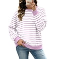 thumbnail image 5 of Hurxie Oversized Sweatshirt for Women Crewneck Striped Shirt Long Sleeve Tops Pullover Womens Fall Fashion, 5 of 8
