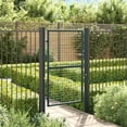thumbnail image 1 of vidaXL Wire Mesh Fence Gate, Steel, Easy In-Ground Installation, Lockable, 3.28ft W x 6.56ft H Gray, 1 of 4