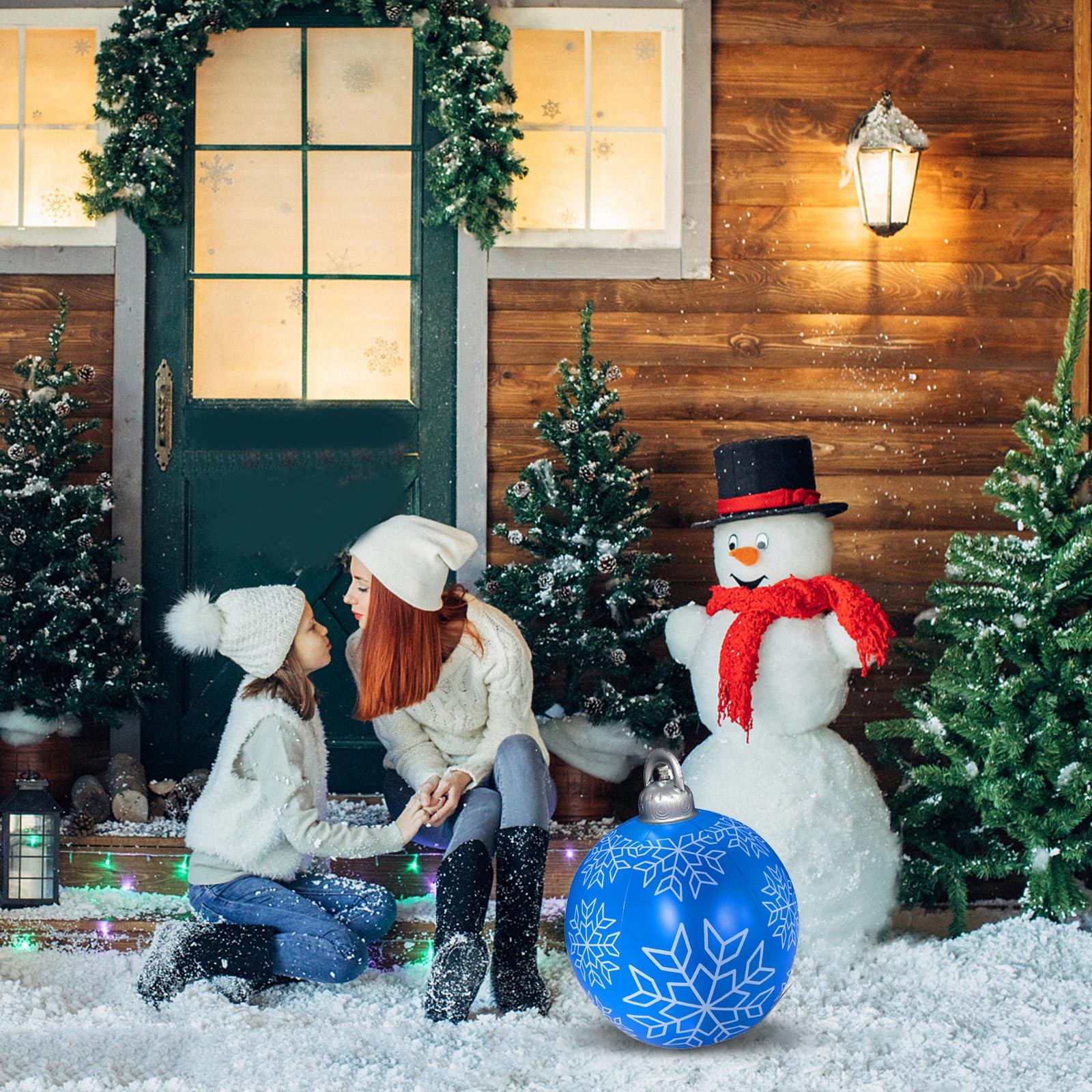 Zatylira 24 Inch Giant Christmas PVC Inflatable Ball Outdoor Ornament