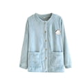 thumbnail image 2 of Women's Fleece-Lined Flannel Button-Up Shirt for Winter, Warm Long Sleeve Lounge Wear for Home, Yoga, and Casual Use, 2 of 6