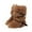 Brown, variant on Faux Fur Boots for Women Long Furry Fuzzy and Fluffy Knee High Boots Solid Color Cozy Trendy Winter Warm Outdoor Boots with Flat