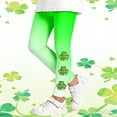 thumbnail image 2 of Tisuna Girls St Patricks Day Leggings Child Cartoon Print Elastic Waist Tight Leg Yoga Pants Fashion Stretchy Little Girls Play Holiday Festive Outfits Green1 Size 4-5 Years, 2 of 6