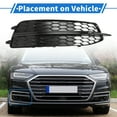 thumbnail image 3 of 1pc Car Front Right Fog Light Grill for Audi A6 C7 2011-2014 No.4G0807681D ABS Black, 3 of 7