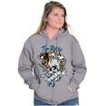 thumbnail image 3 of The Wild Life Skull Panther Tattoo Unisex Fleece Graphic Zip Up Hoodie Brisco Brands 2X, 3 of 5