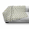 thumbnail image 3 of Striped Soft Flannel Fleece Throw Blanket, Diagonal Geometrical Lines with Abstract and Modern Design Print, Cozy Plush for Indoor and Outdoor Use, 50" x 60", White and Yellow, by Ambesonne, 3 of 6