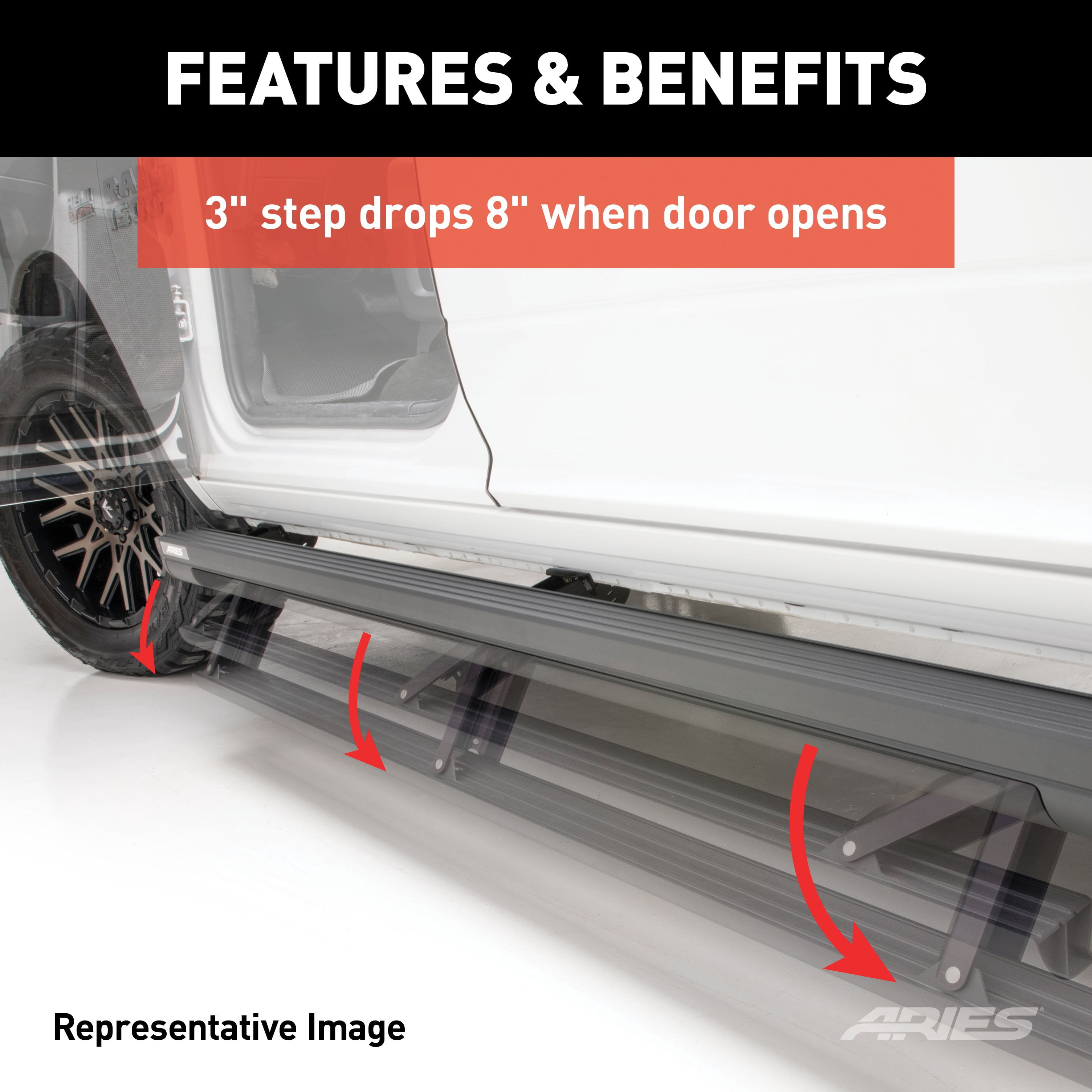 ActionTrac Powered Running Boards Fits select: 2013-2018 RAM 1500, 2009-2012 DODGE RAM 1500