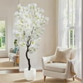 thumbnail image 2 of 6FT White Faux Cherry Blossoms Tree, Artificial Cherry Tree for Home Decor, 2 of 8