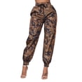 thumbnail image 2 of Women Camouflage Casual Pants with Elastic Waist Drawstring, High Waist Color Matching Clothing, 2 of 9