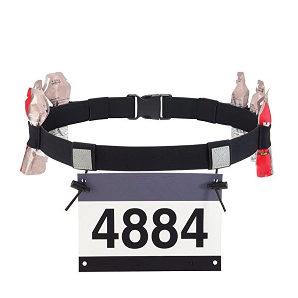 Triathlon Marathon Race Number Belt Running Waist Pack Cloth Bib Holder Run BR 