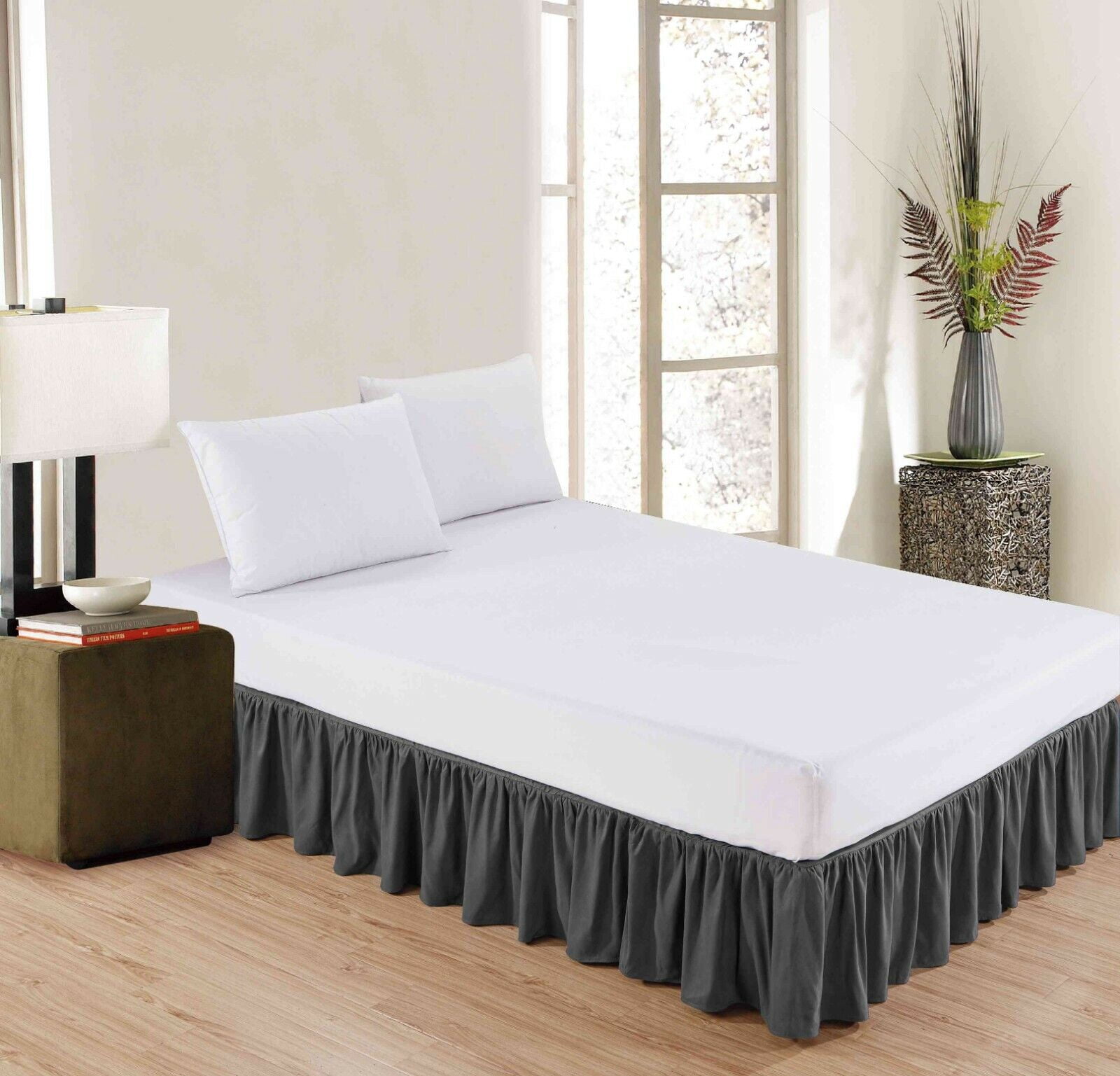 Super Soft Solid Brushed Microfiber 14" Gathered Bed Skirt/ Dust Ruffle