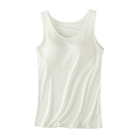 

HIBRO Women s Bra Pad Suspender Cup And Cup Large Solid Color Casual Sports Yoga Bottoming Shirt Slim Fitting Vest Compression Garment Top for Women Crop Camisoles Women