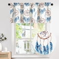 thumbnail image 4 of Boho Stylish Printed Valance for Kitchen, Dreamcatcher Pattern Linen Textured 18 Inches Long Small Window Drapes for Bathroom Kid''s Room, 1 Panel, Rod Pocket, 4 of 6