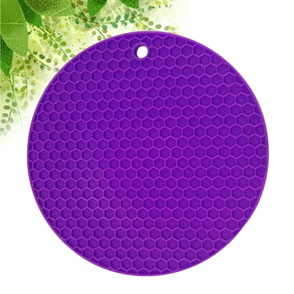 ADDHAT Silicone Mat Purple Sturdy Heat-Resistant for Resting Pots Easy to Clean