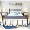 thumbnail image 4 of Metal Bed Frame Queen Size with Vintage Headboard and Footboard Platform Base Wrought Iron Bed Frame Black, 4 of 4